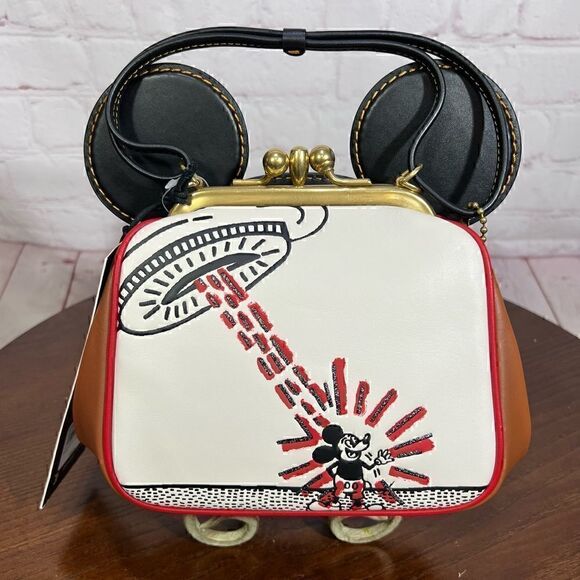 COACH Disney Mickey Mouse X Keith Haring Kisslock Bag LIMITED COLLECTORs Edition - Picture 1 of 13